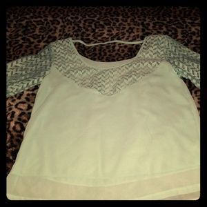 NWOT pastel blue/green 3/4 sleeve XL